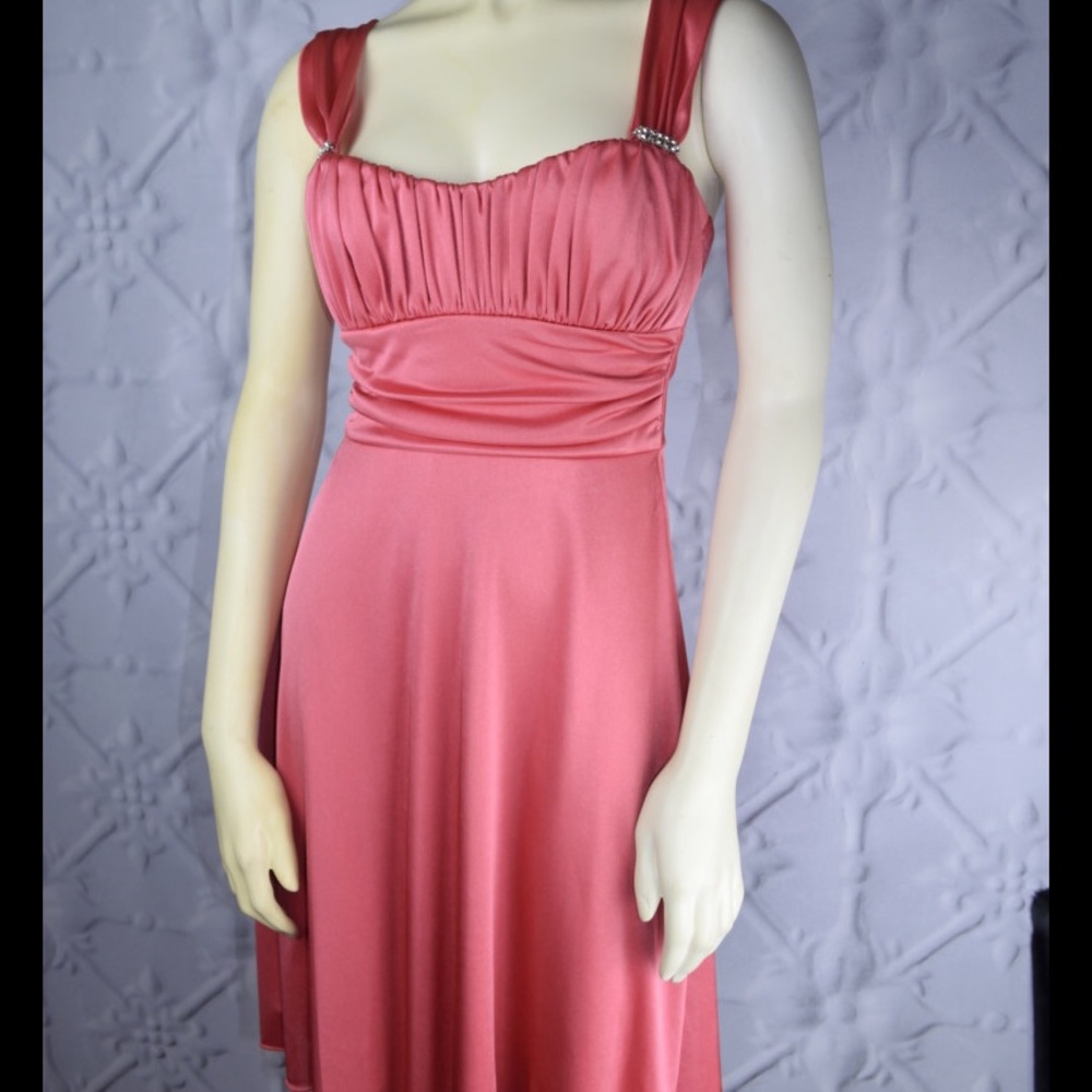 Speechless Y2K vintage pink empire waist satin formal dress homecoming prom twee